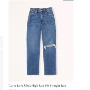 Curve Love Ultra High Rise 90s Straight Jean - Medium Ripped Knee